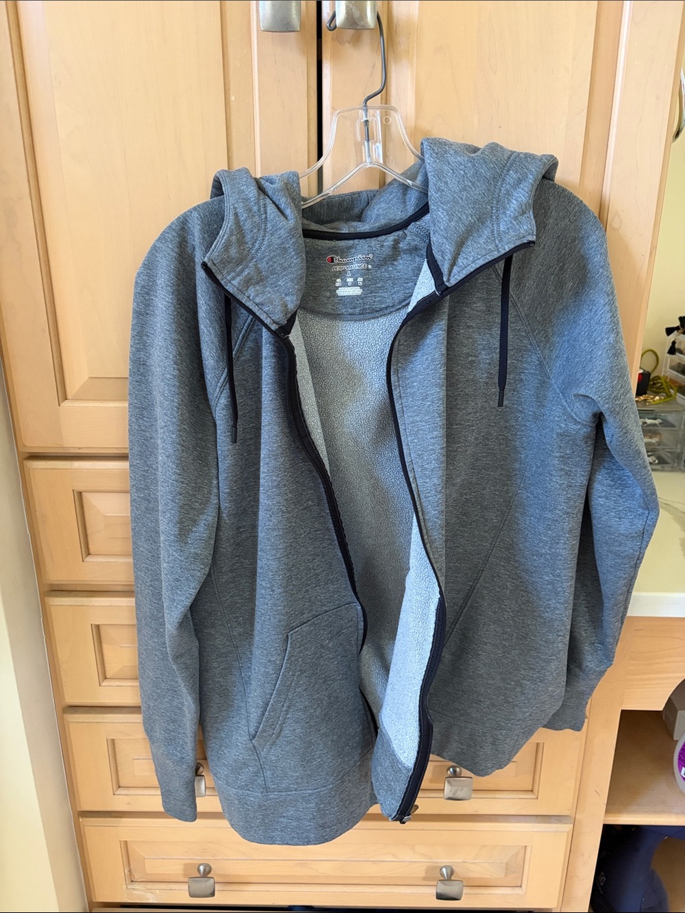 Champion Gray Full-Zip Hooded Utility Jacket